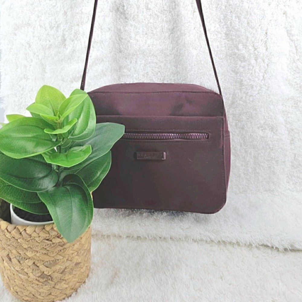 Kenneth Cole Reaction Dark Plum Nylon Crossbody Camera Bag